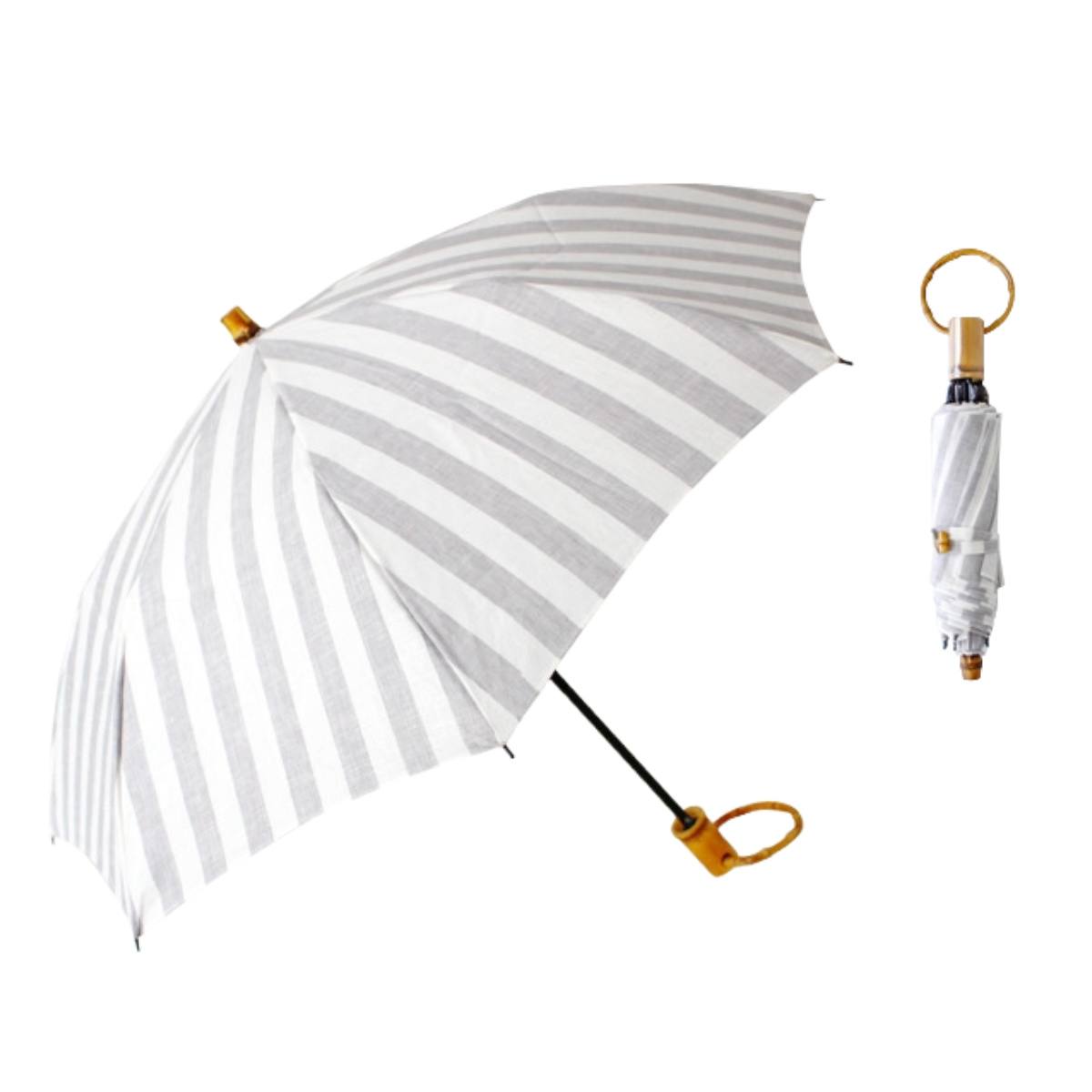 日傘 SURMER 折りたたみ リネンリゾート ストライプ 日本製 （ sur mer