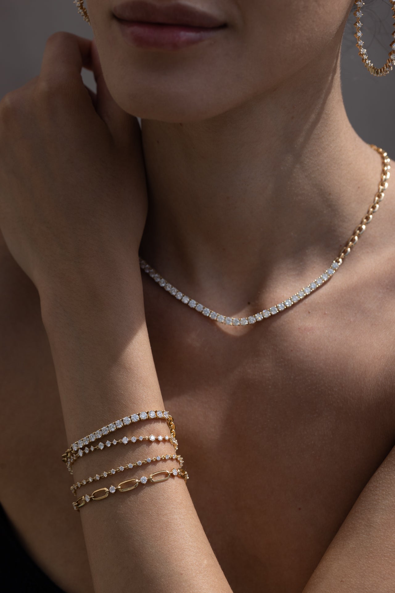 XS Knife Edge and Tennis Link Bracelet - Lizzie Mandler