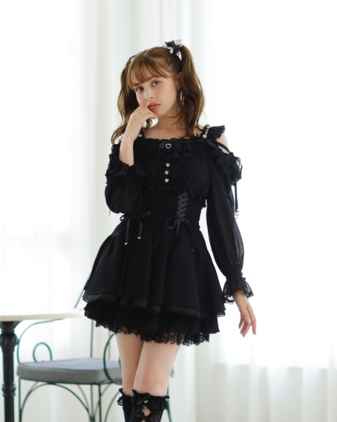 オフショルシフォンセットアップ ｜ LIZ LISA（リズリサ）公式通販