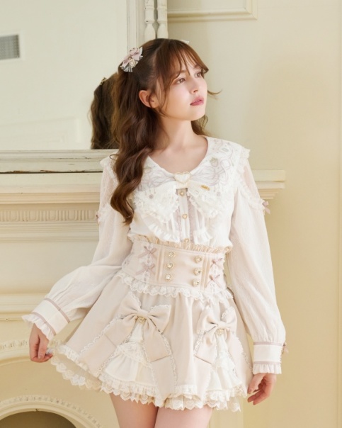 ジュエリーリボン刺繍セーラーリブトップス ｜ LIZ LISA（リズリサ