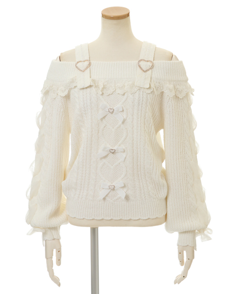 レースアップスリーブオフショルニット ｜ LIZ LISA（リズリサ）公式