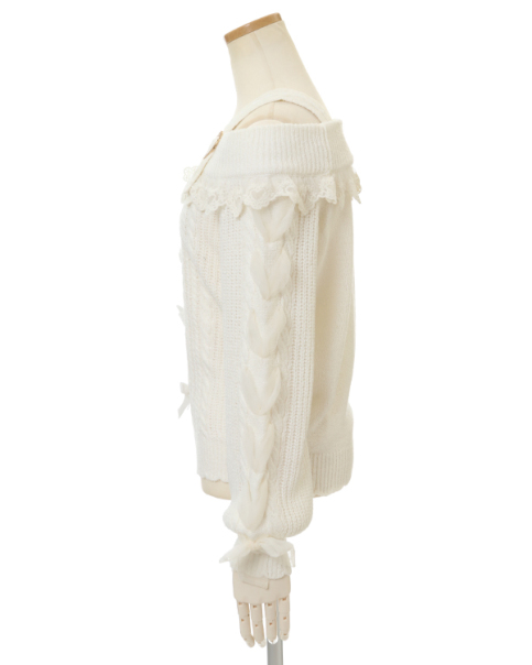 レースアップスリーブオフショルニット ｜ LIZ LISA（リズリサ）公式