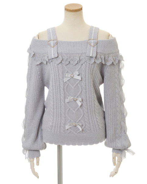 レースアップスリーブオフショルニット ｜ LIZ LISA（リズリサ）公式