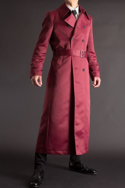 赤いロングコート｜ナポレオンコート ワイン 135 メンズ 【ロング