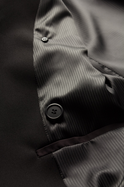 ビジネスにも使えるロングコート裏地チャコールグレー|ナポレオン