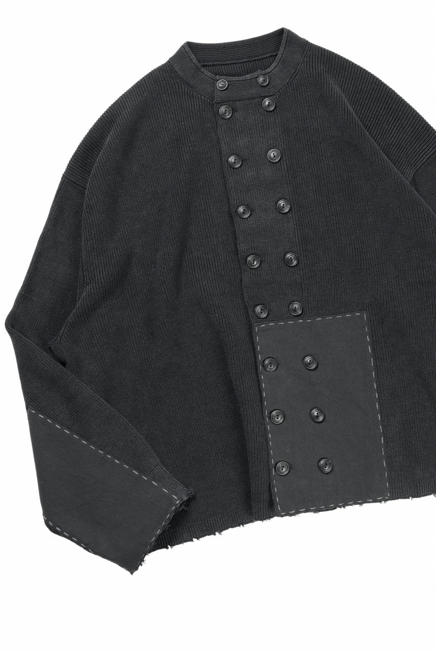 Professor.E DOUBLED BREASTED AGED KNIT (BLACK)の商品ページ