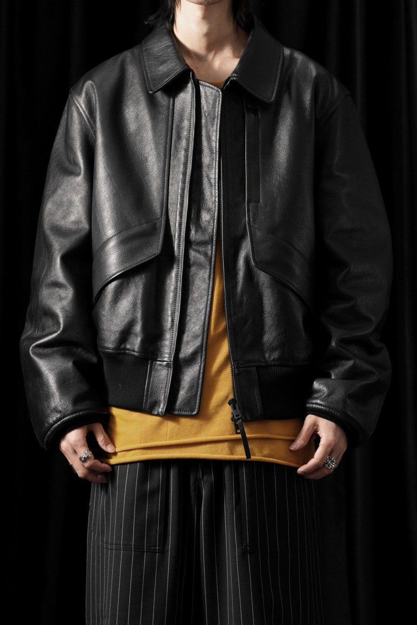Y-3 Yohji Yamamoto LEATHER BOMBER JACKET (BLACK)の商品ページ