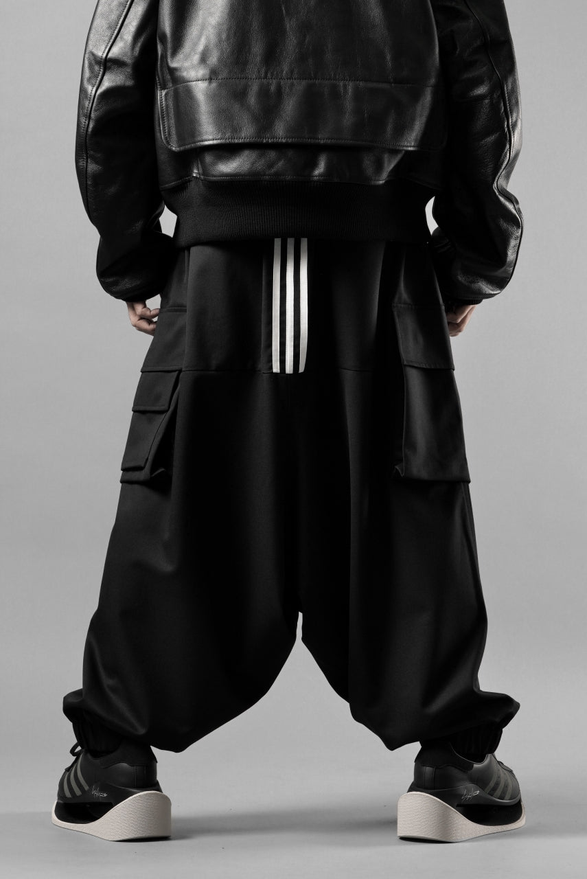 Y-3 Yohji Yamamoto REFINED WOOL SARROUEL CARGO PANTS (BLACK)の商品