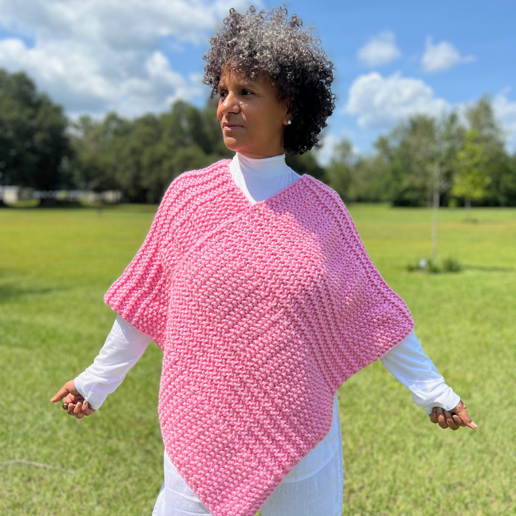 Loom Knit Seed Stitch Chunky Poncho Pattern – Loomahat.Store