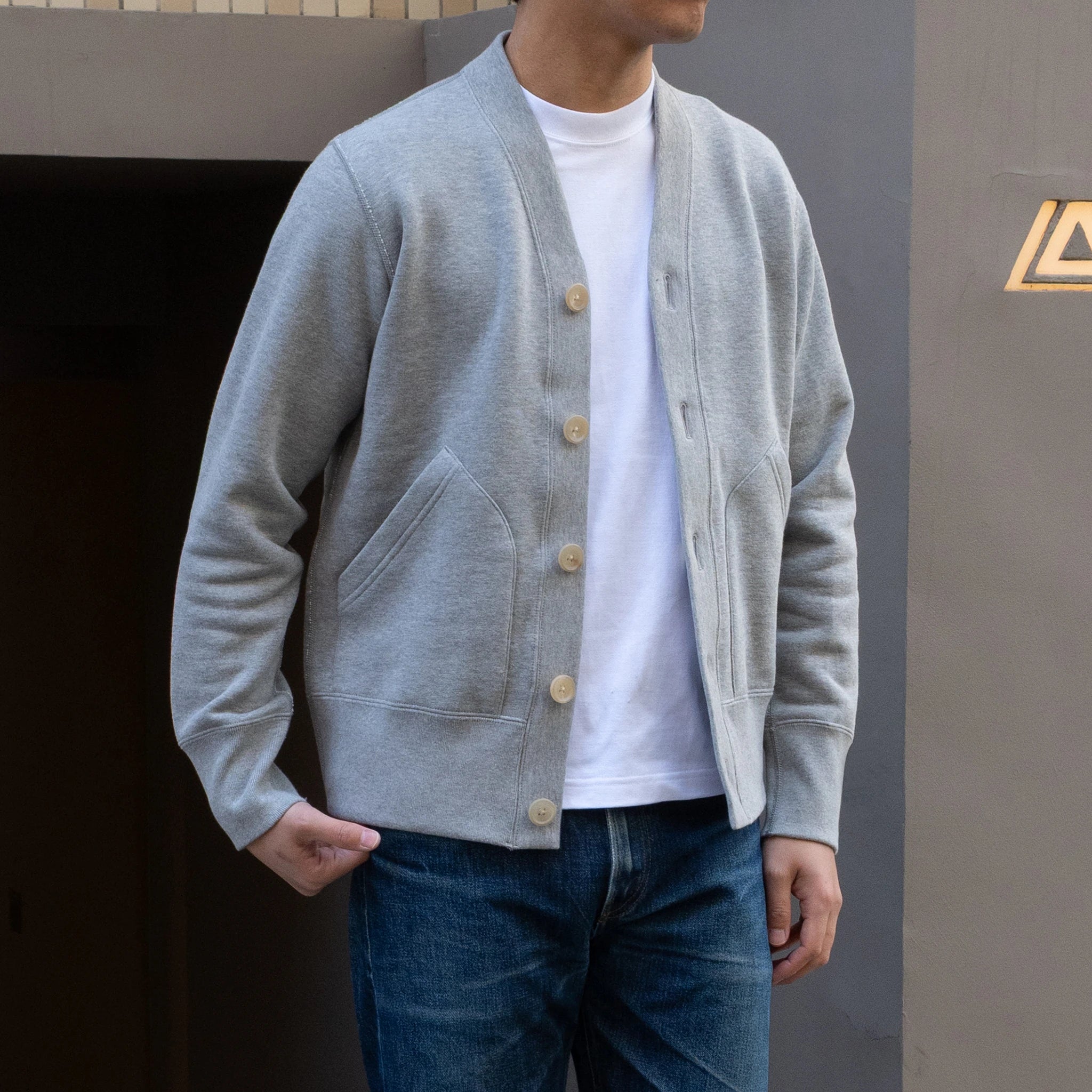 Loopwheeler LW180 Cardigan - Gray Melange – LOOPWHEELER