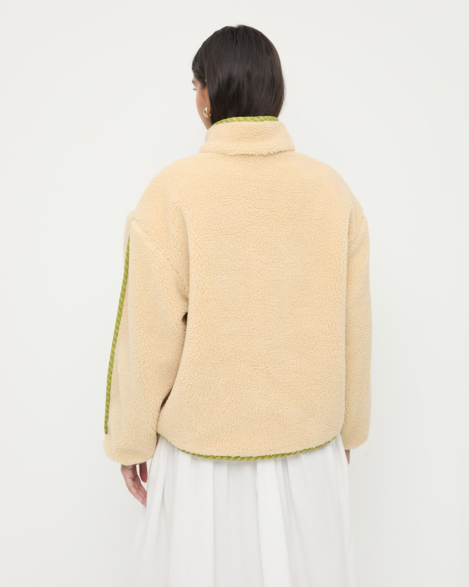 Liz Lime Check Pullover Fleece | Outerwear | Apparel