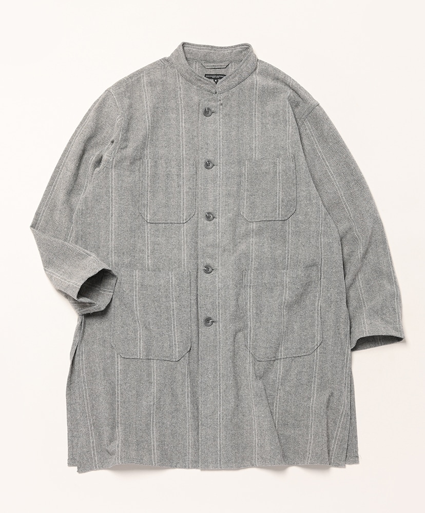 Dayton Long Shirt - Wool Striped HB(M(MEN) Lt.Grey/ライトグレー