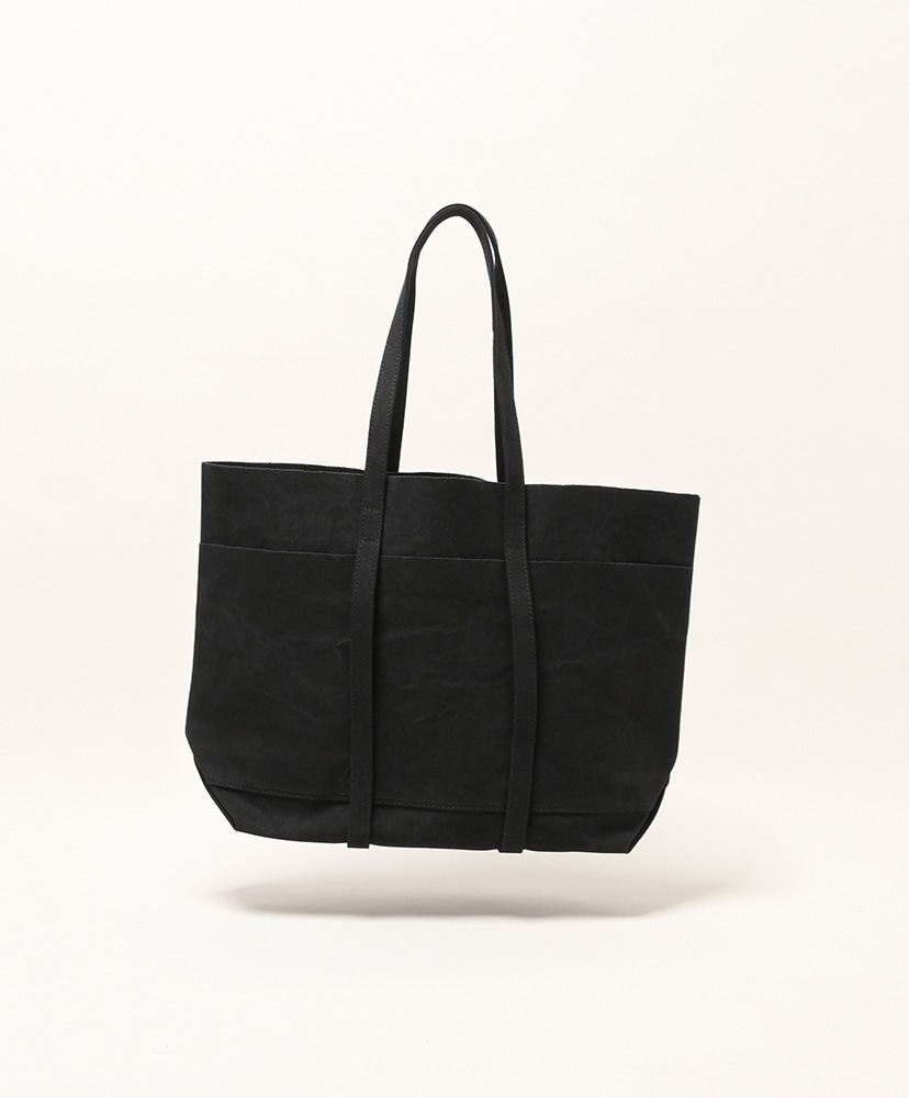 Washed Canvas 6Pockets Tote (M)(FREE Black/ブラック): AMIACALVA