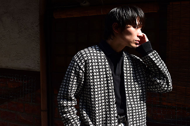 NEEDLES [ニードルズ] V Neck Cardigan - Houndstooth [Black]