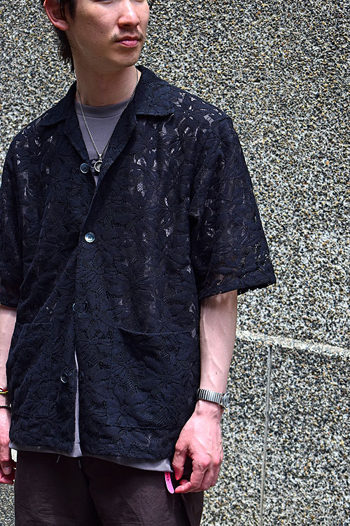 NEEDLES[ニードルズ] 23SS Cabana Shirt-C/Pe/R-Lace Cloth/Flower [Black]