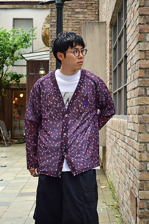 NEEDLES [ニードルズ] 23SS V Neck Cardigan-Poly Mesh/Floral Printed