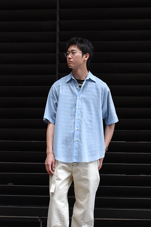 AURALEE[オーラリー] Hard Twist Finx Organdy Half Sleeved Shirt