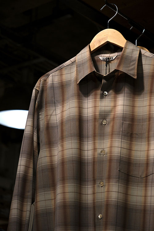 AURALEE 25SS-SUPER LIGHT WOOL CHECK SHIRT&WASHED FINX TWILL SHIRT