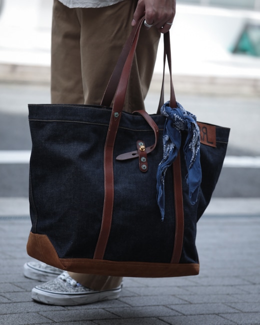 RRL Leather Trim Denim Tote [Indigo]