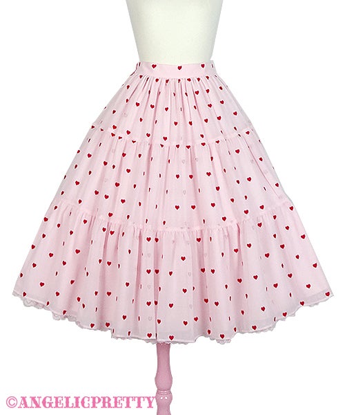 Petit Heart Tiered Skirt by Angelic Pretty