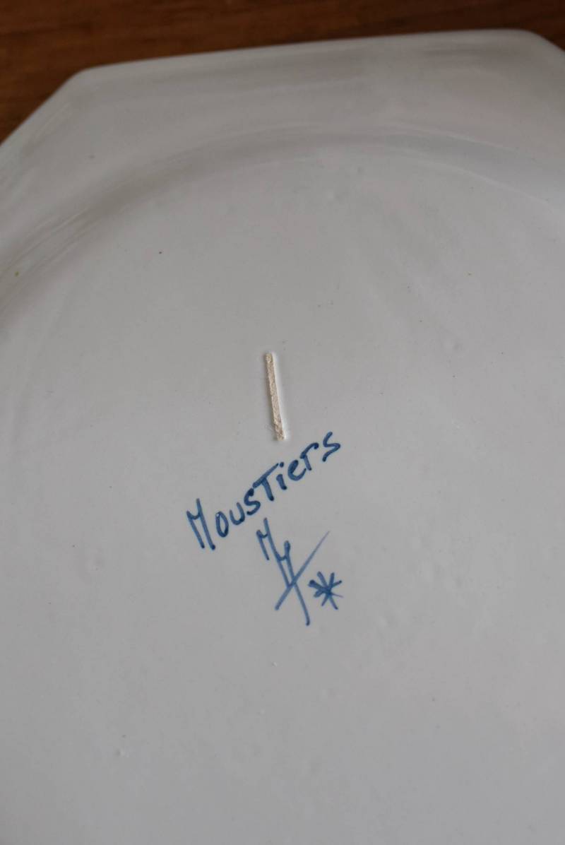 アンティークプレート.Moustiers ムスティエ ファイアンス焼 南仏