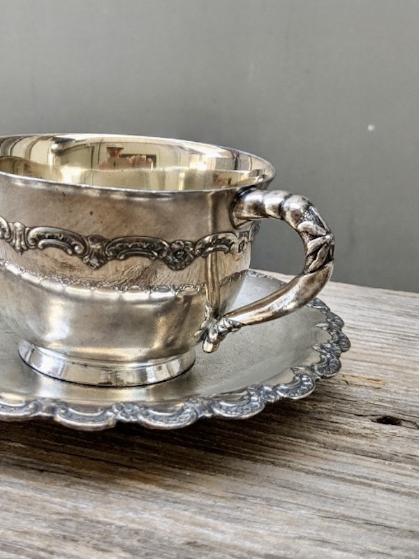 カップ＆ソーサー Pairpoint Mfg Co Quadruple Silver Plate