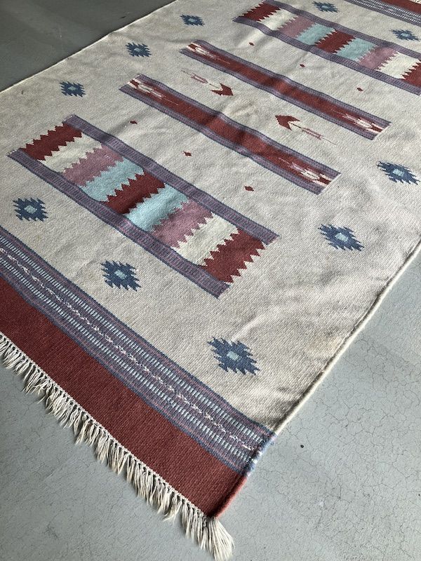 native american RUG インディアンラグ 大判 ALL WOOL WEAVING 絨毯