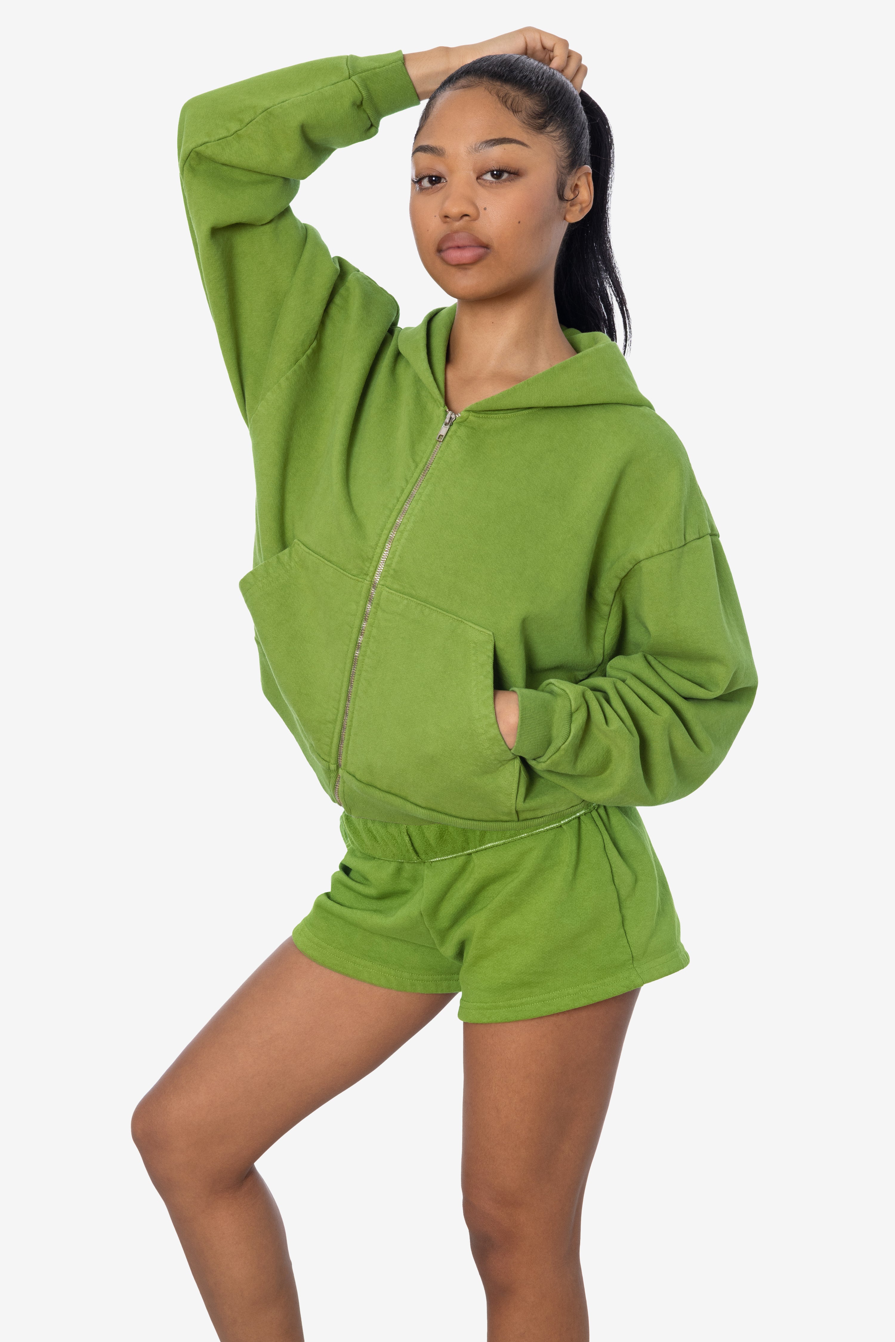 HF16 - Heavy Fleece Cropped Zip-Up Hoodie (Garment Dye) – Los