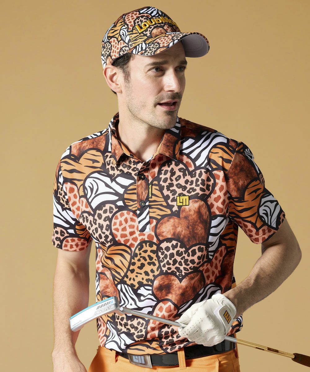 メンズ プレミアムカノコ 柄半袖シャツ Safari Hearts/サファリハーツ