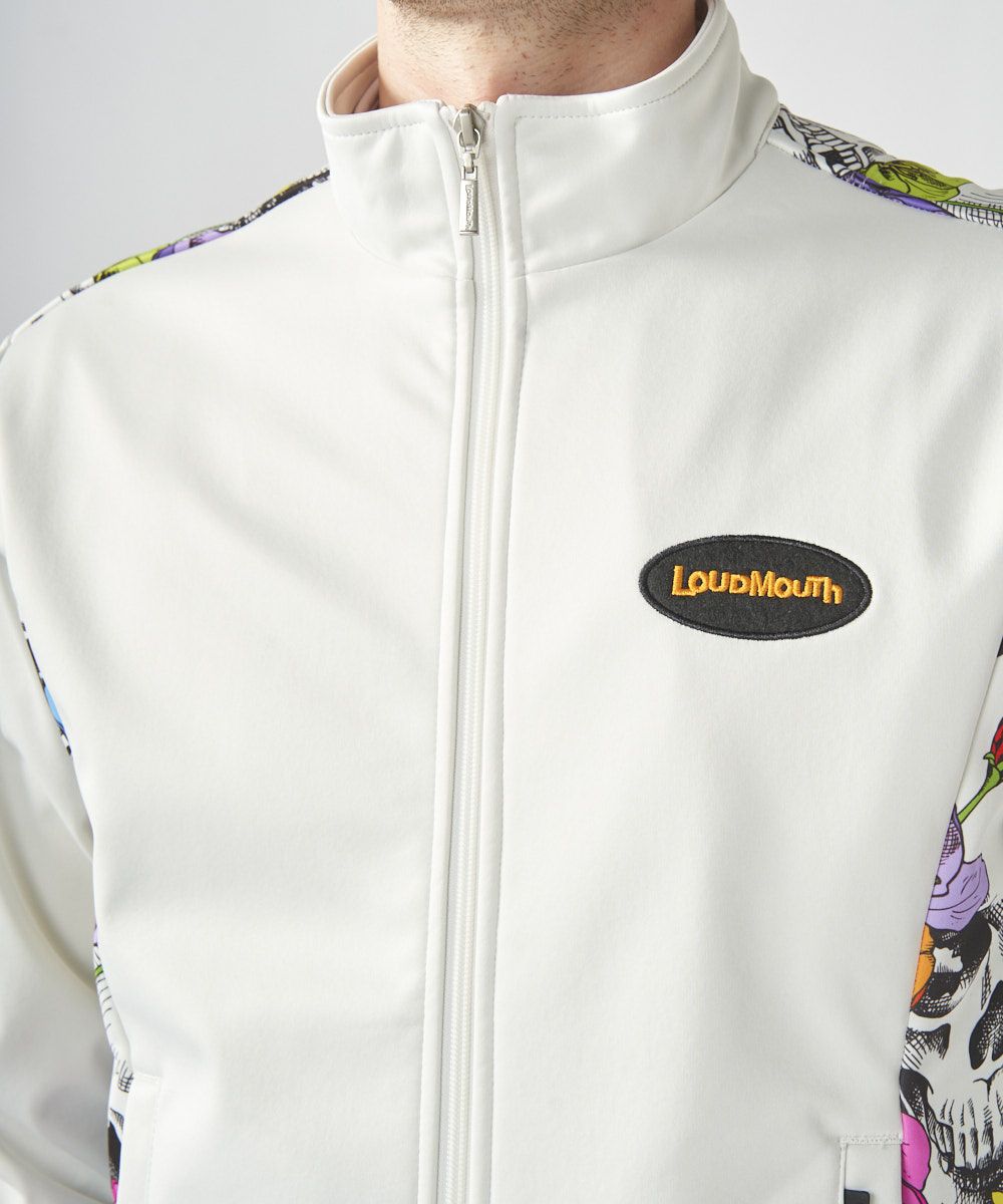 メンズ 透湿撥水ボンディングブルゾン Neon Skull Flowers/ネオン