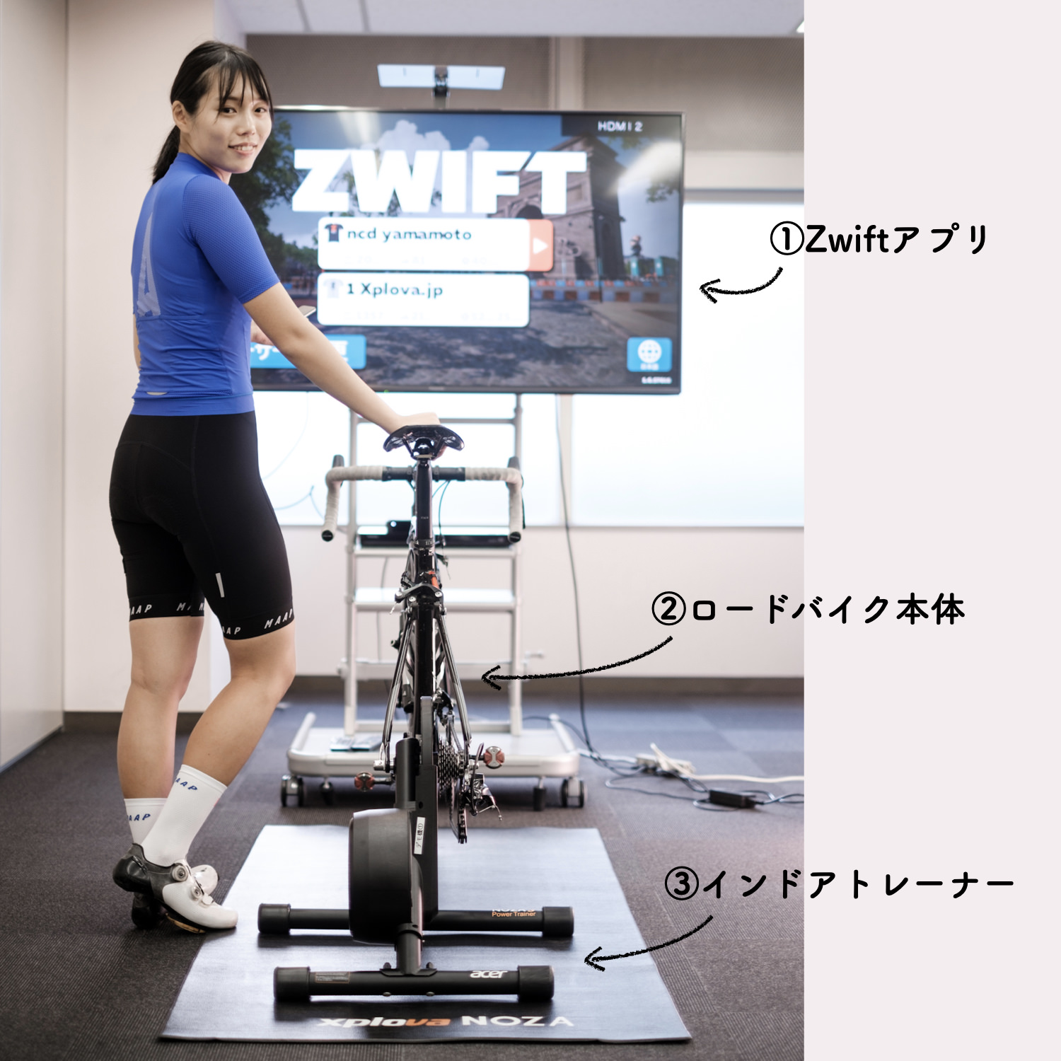 Noza S ロードバイク固定ローラー Zwift対応 xplova NOZA S』から