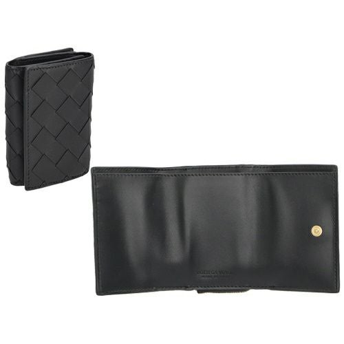 ボッテガヴェネタ 三つ折り財布 レディース イントレチャート ブラック