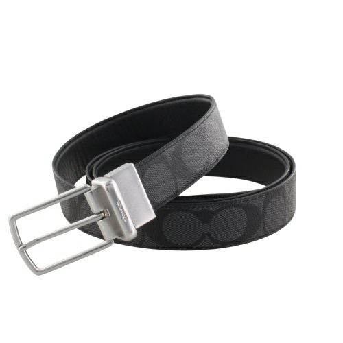 コーチ アウトレット ベルト メンズ シグネチャー ブラック COACH