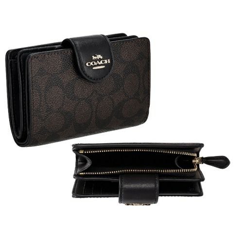 コーチ アウトレット 二つ折り財布 レディース シグネチャー ブラウン