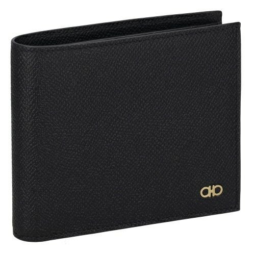 フェラガモ 二つ折り財布 メンズ ダブルガンチーニ ブラック FERRAGAMO