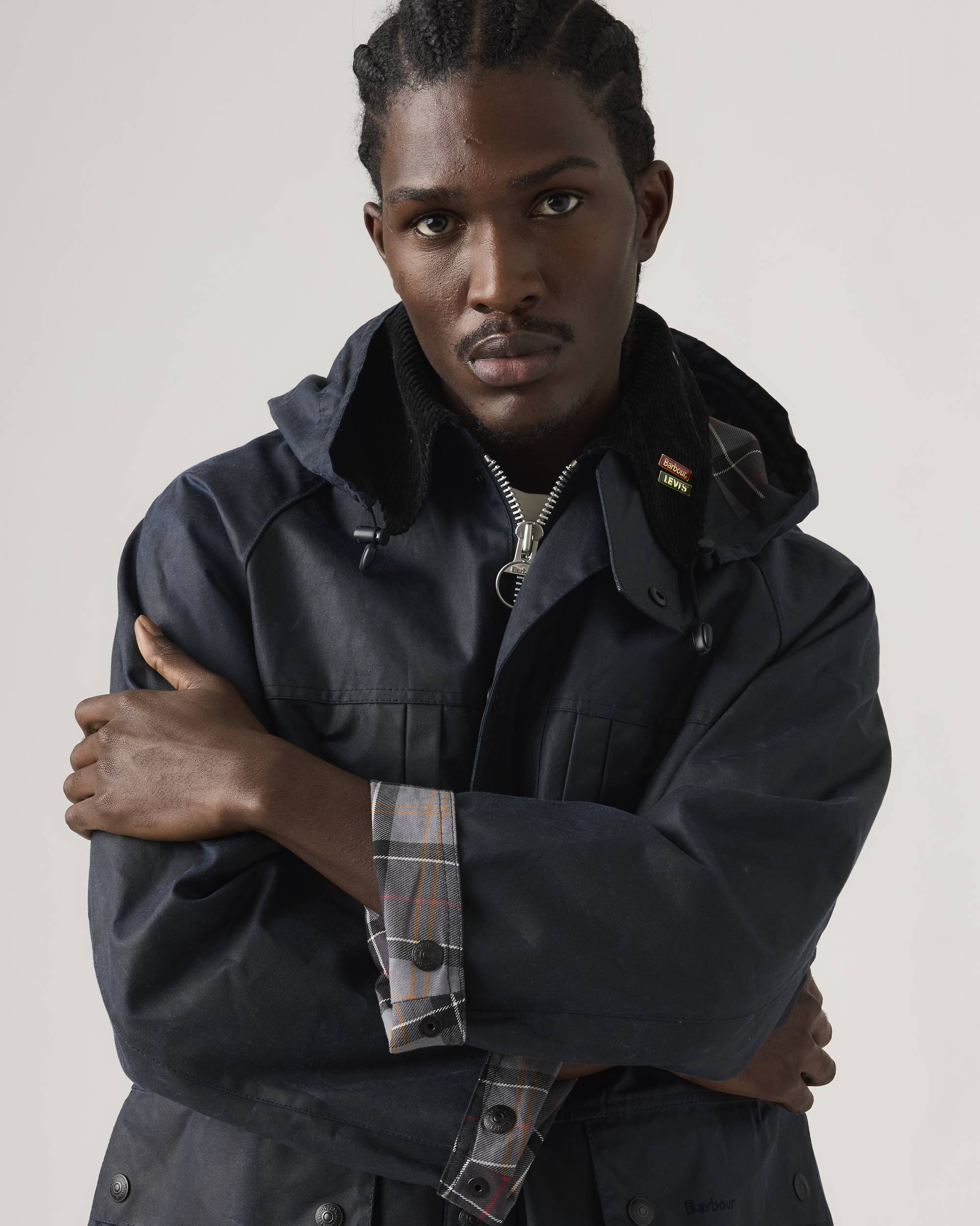 Levi's® X Barbour Oversized Bedale Waxed Jacket - Blue | Levi's® BE