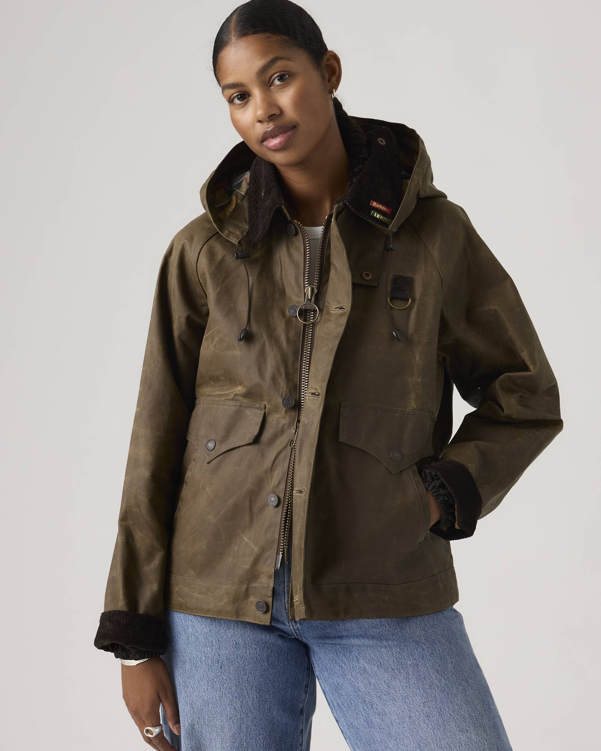 Levi's® X Barbour Spey Waxed Jacket - Brown | Levi's® GB