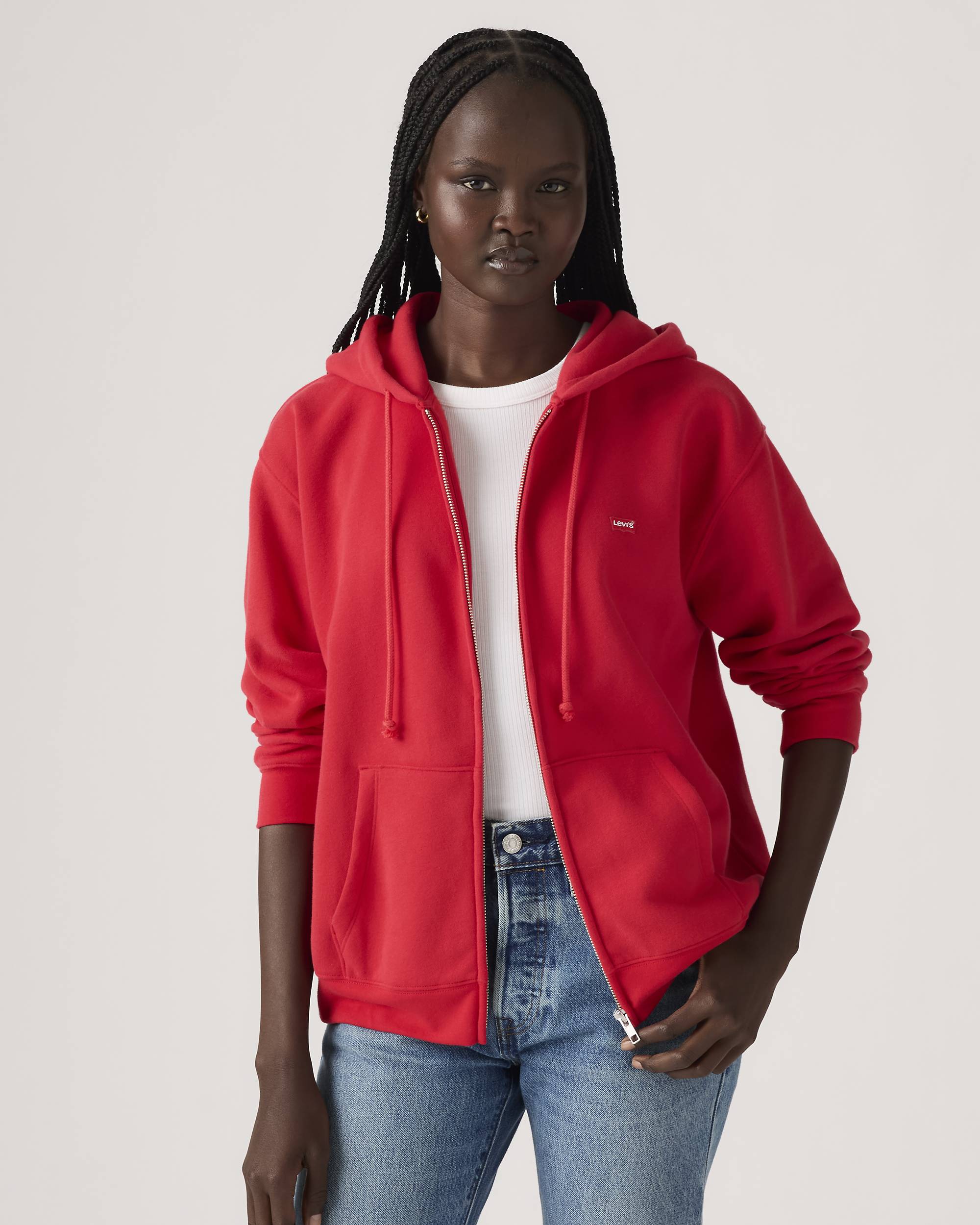 Everyday Zip-up Hoodie - Red | Levi's® GB
