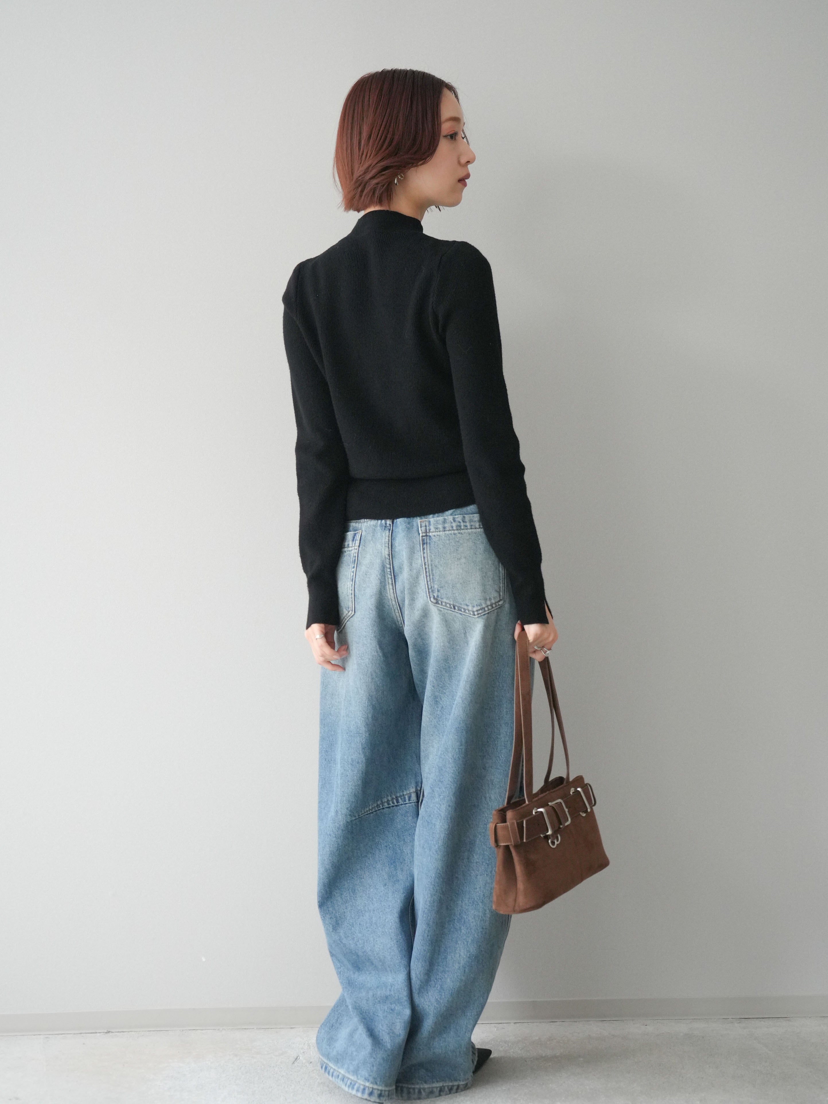 予約]ベルト付3Dカーブデニムパンツ/blue – Lumier