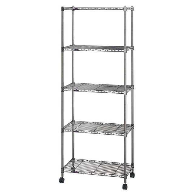 スチールラック 幅60cm 5段 ルミナスブラック 幅59.5×奥行34.5×高さ