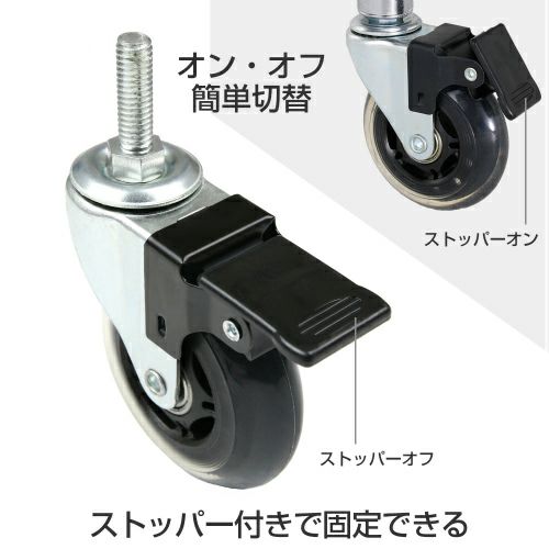 クリアキャスター ルミナス スチールラック ポール径25mm用パーツ IHL