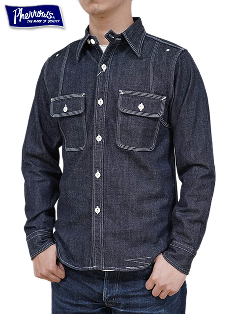 Pherrow's（フェローズ） 】 オリジナルデニムワークシャツ - Lua