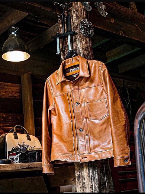 Y'2 LEATHER（ワイツーレザー） 】 柿渋ホースGジャン1st 大戦モデル