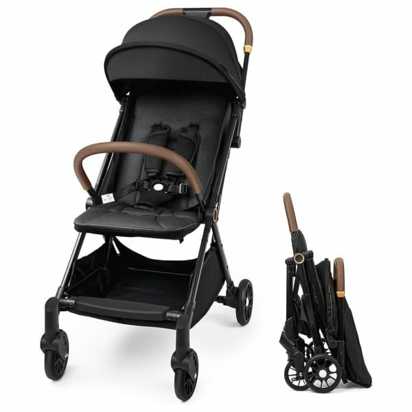 besreyベビーカー軽量5㎏!片手で簡単折りたたみコンパクト新型ブラック