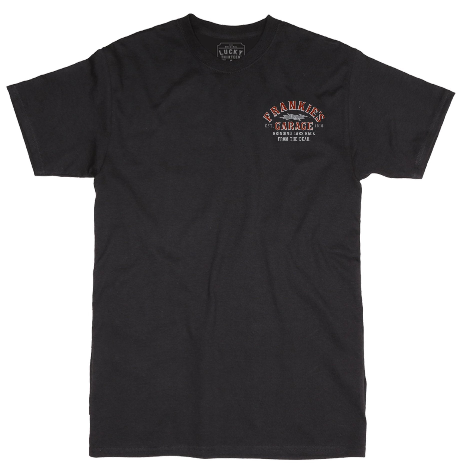 FRANKIE'S GARAGE Mens Short Sleeve Tee Shirt By Lucky 13 Black