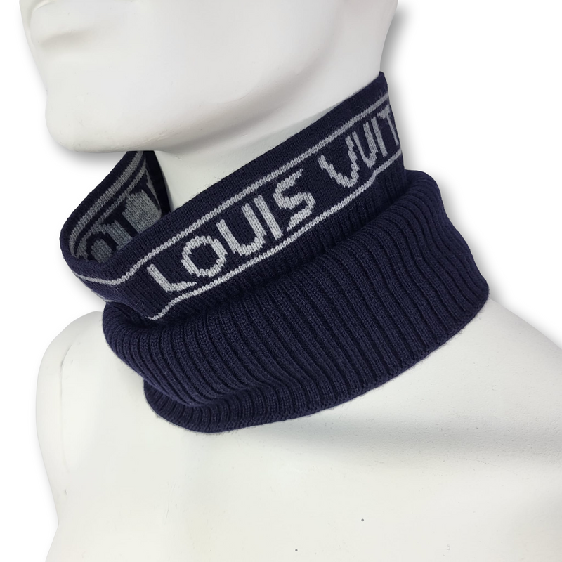 Louis Vuitton Men's Navy Wool Gravity Neck Warmer MP2237 – Luxuria