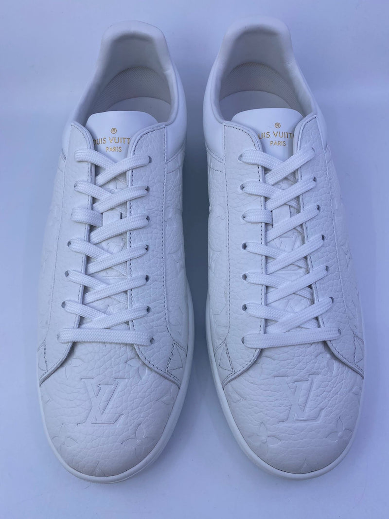 Louis Vuitton Men's White Monogram Leather Luxembourg Sneaker