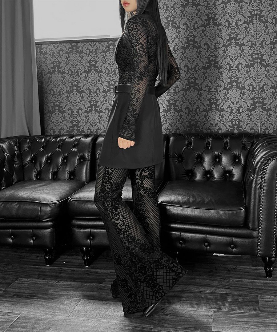 レースデザイン長袖ボディスーツ | LVEU.（ラブユ.）