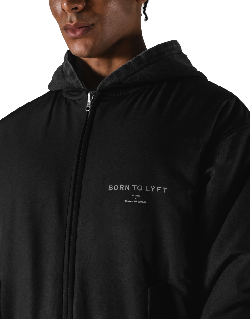 SWITCH LAYER™ Vintage Hoodie | MA-1 Puffer Jacket - Black – LÝFT