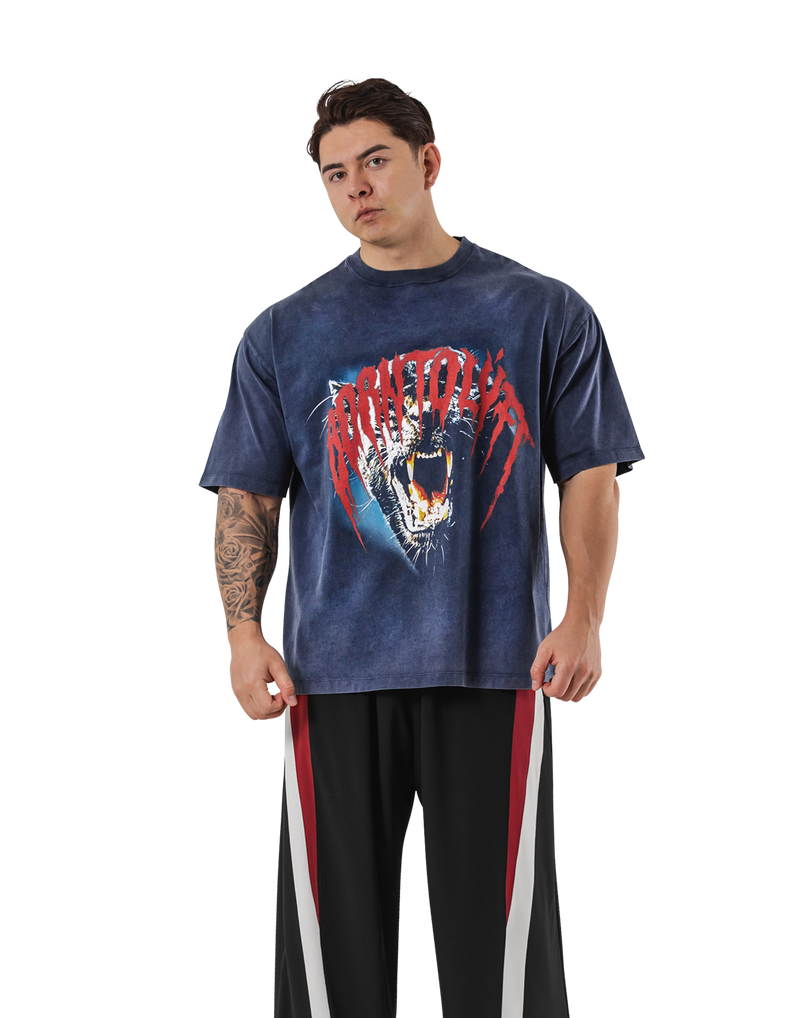 Panther Graphic Vintage Big T-Shirt - Navy – LÝFT